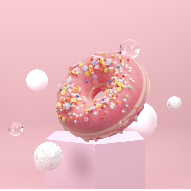 Bombe de bain sweet donut faite à la main avec des ingrédients naturels bombe de bain pour enfants