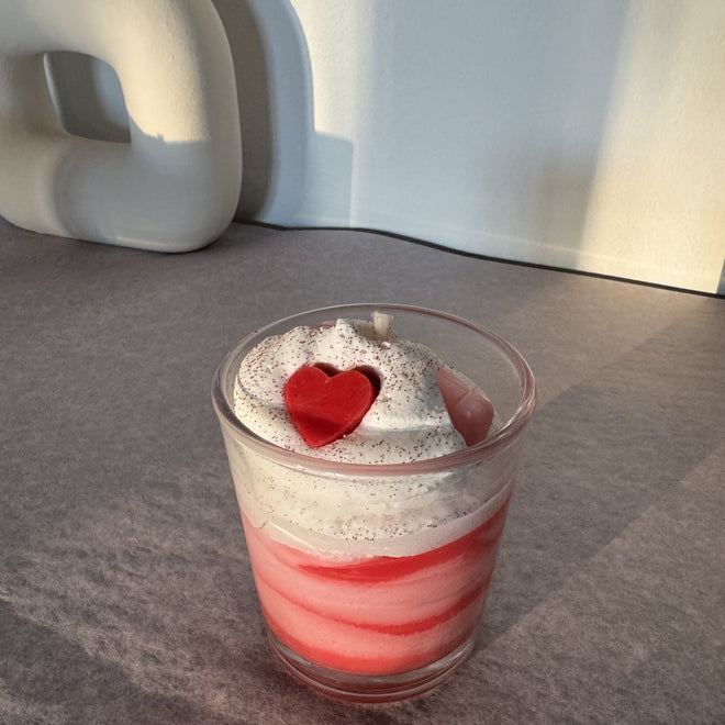 bougie sucre d'orge sucrerie coeur rouge amour duo chantilly